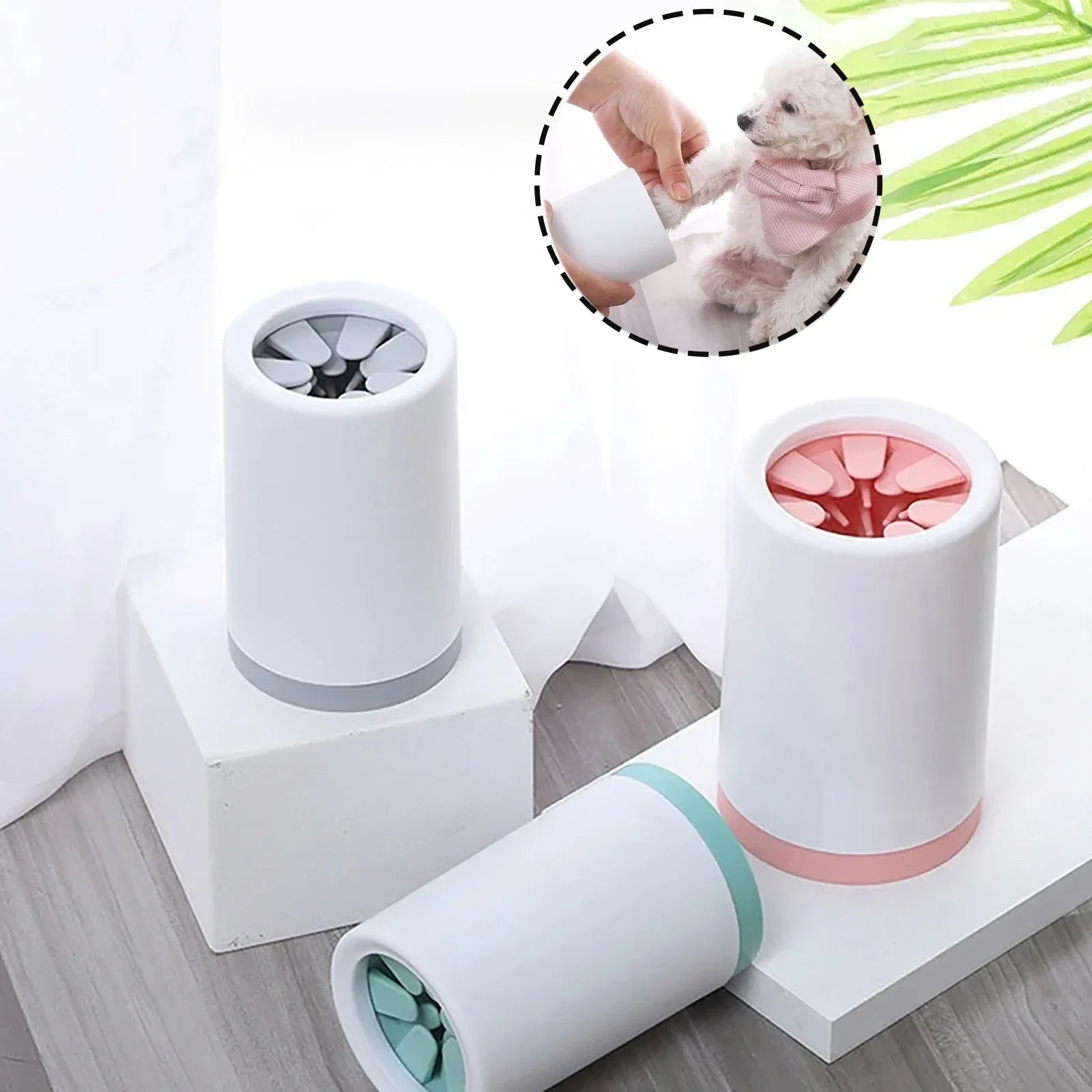Dog Paw Cleaner Cup with Soft Silicone Brush