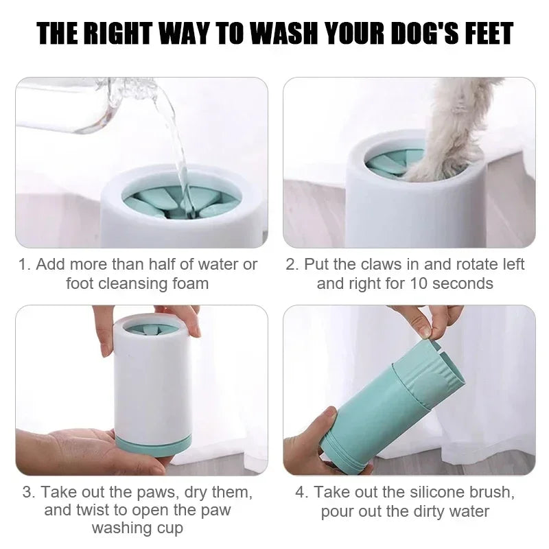 Dog Paw Cleaner Cup with Soft Silicone Brush